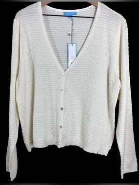 Draper James RSVP Womens Textured Cardigan Size XL Ivory Coastal Feminine